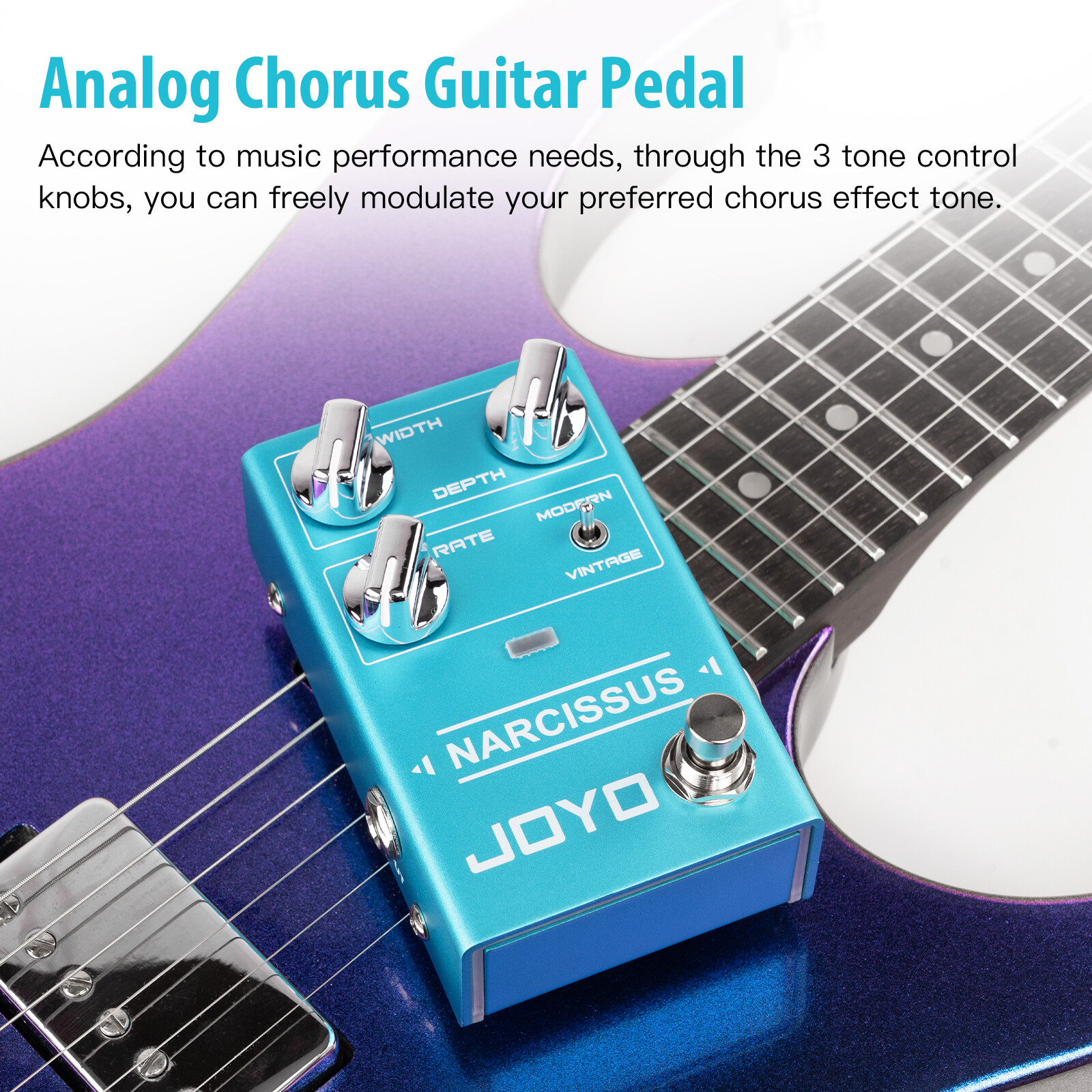 JOYO Chorus Pedal Multiple Chorus Effects Semi-Analog for Electric Guitar Bass