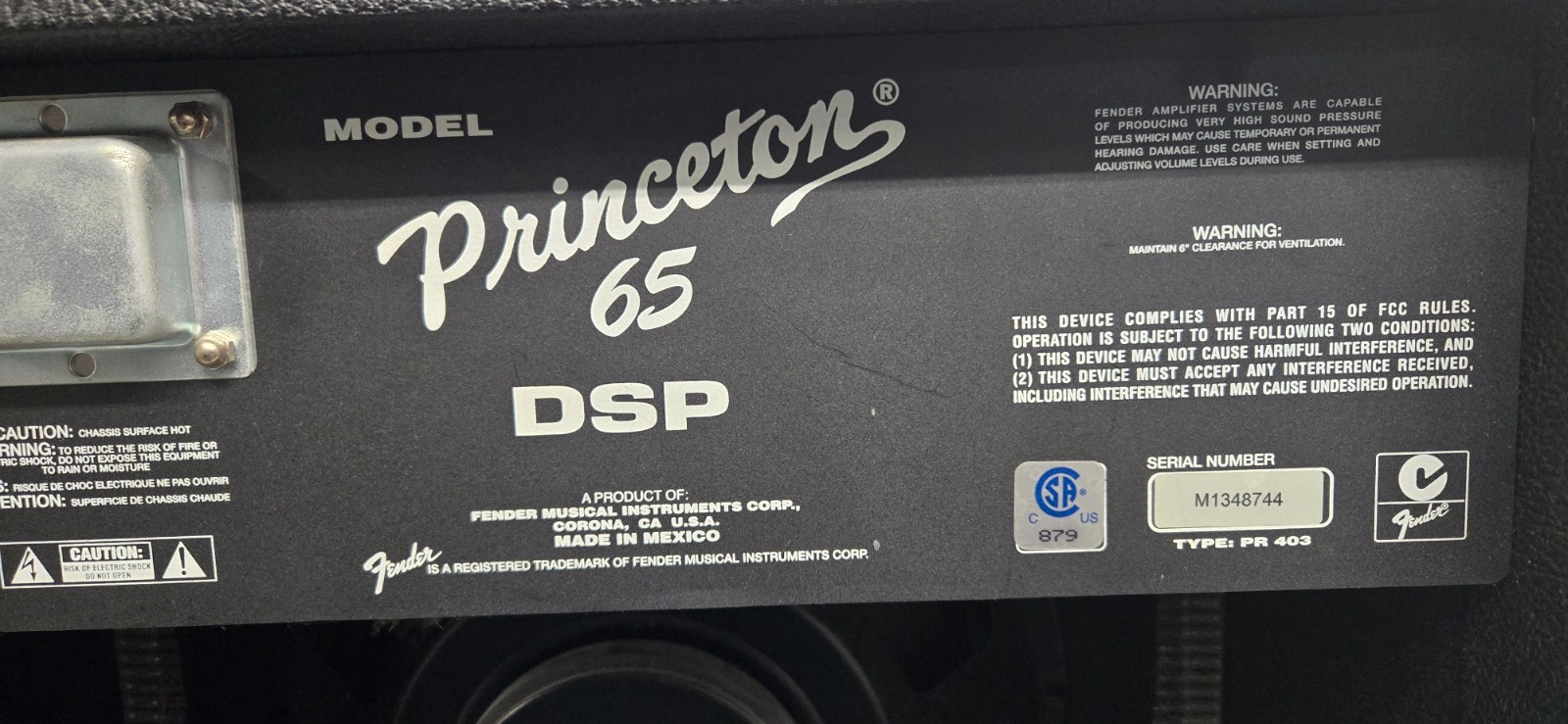 Fender Princeton 65 DSP Guitar Amp Solid State PR 403