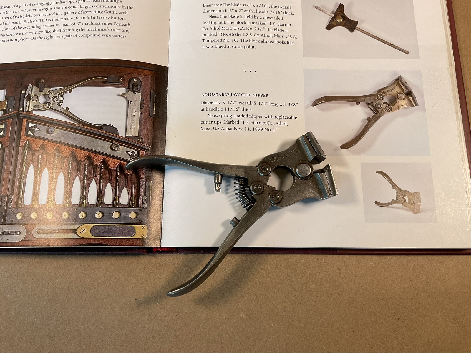 Antique Starrett No. 1-5 1/2 Cut Nipper – H. O. Studley – Patent 1899 Music Tool