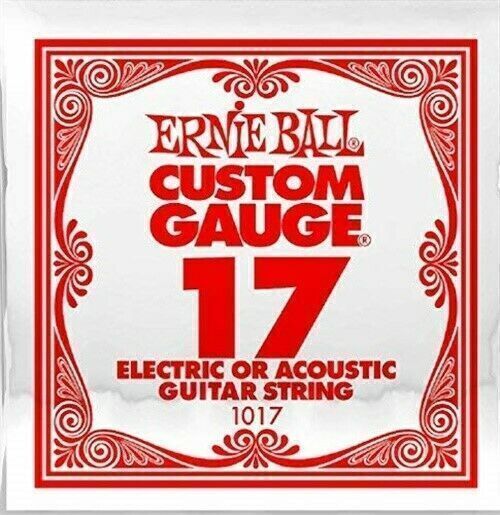 Single Ernie Ball Plain Steel Electric or Acoustic Guitar .017