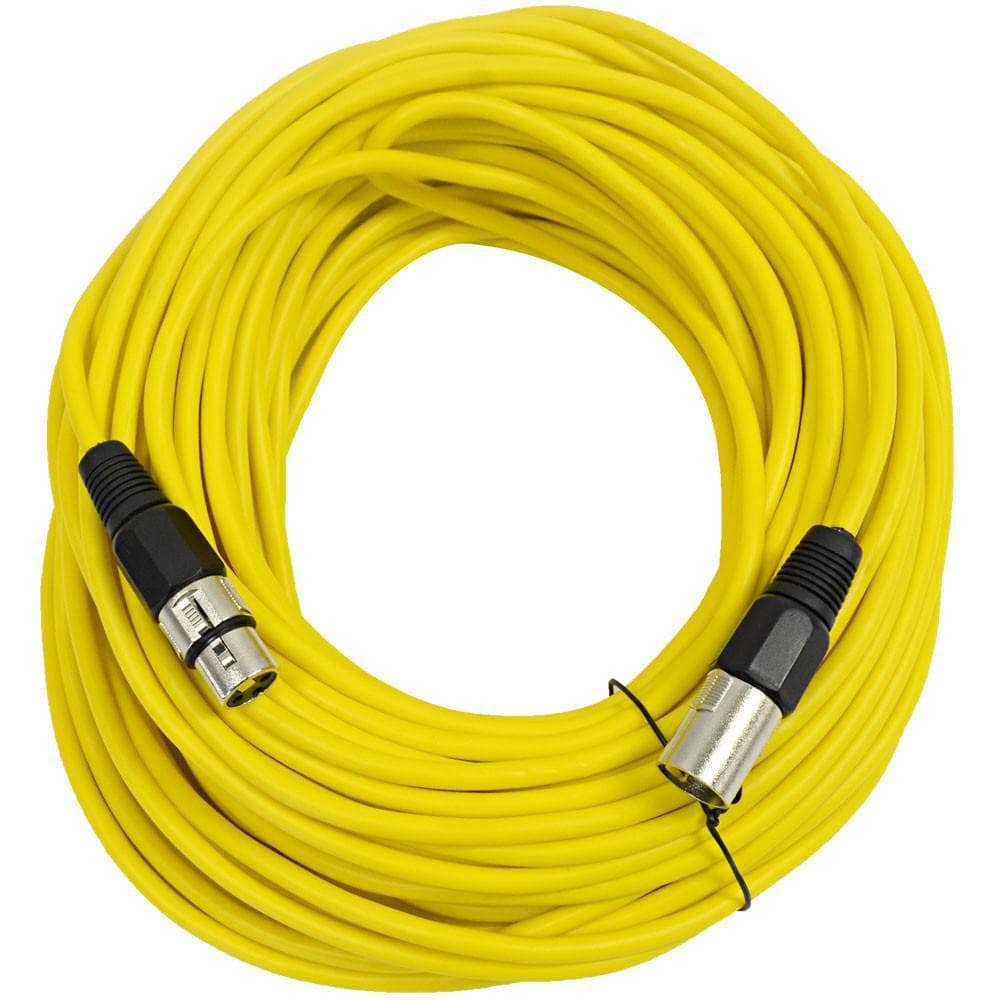 Seismic Audio 100ft XLR Microphone Cable Yellow SAXLX-100Yellow