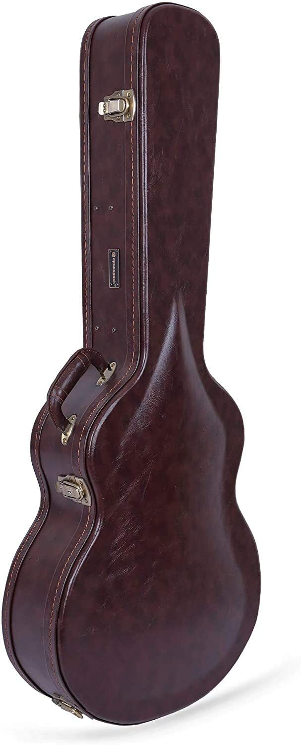 Crossrock OM Guitar Case fits Martin 000-style Guitar,Semi-Vintage Look, Brown