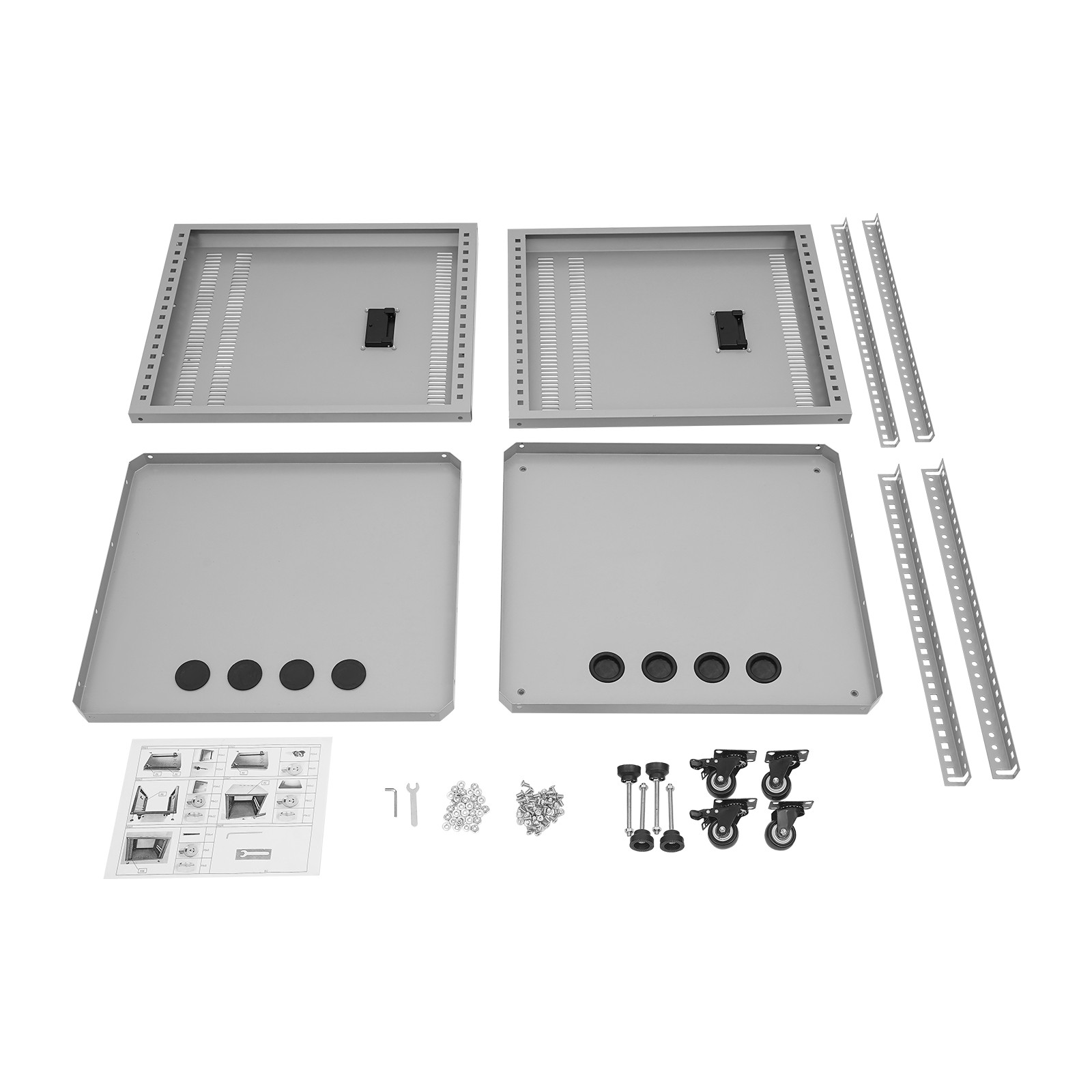 Grey 12U 19.8*22.4*23.6 in Carbon Steel Network & Stereo Rack For Nightclubs