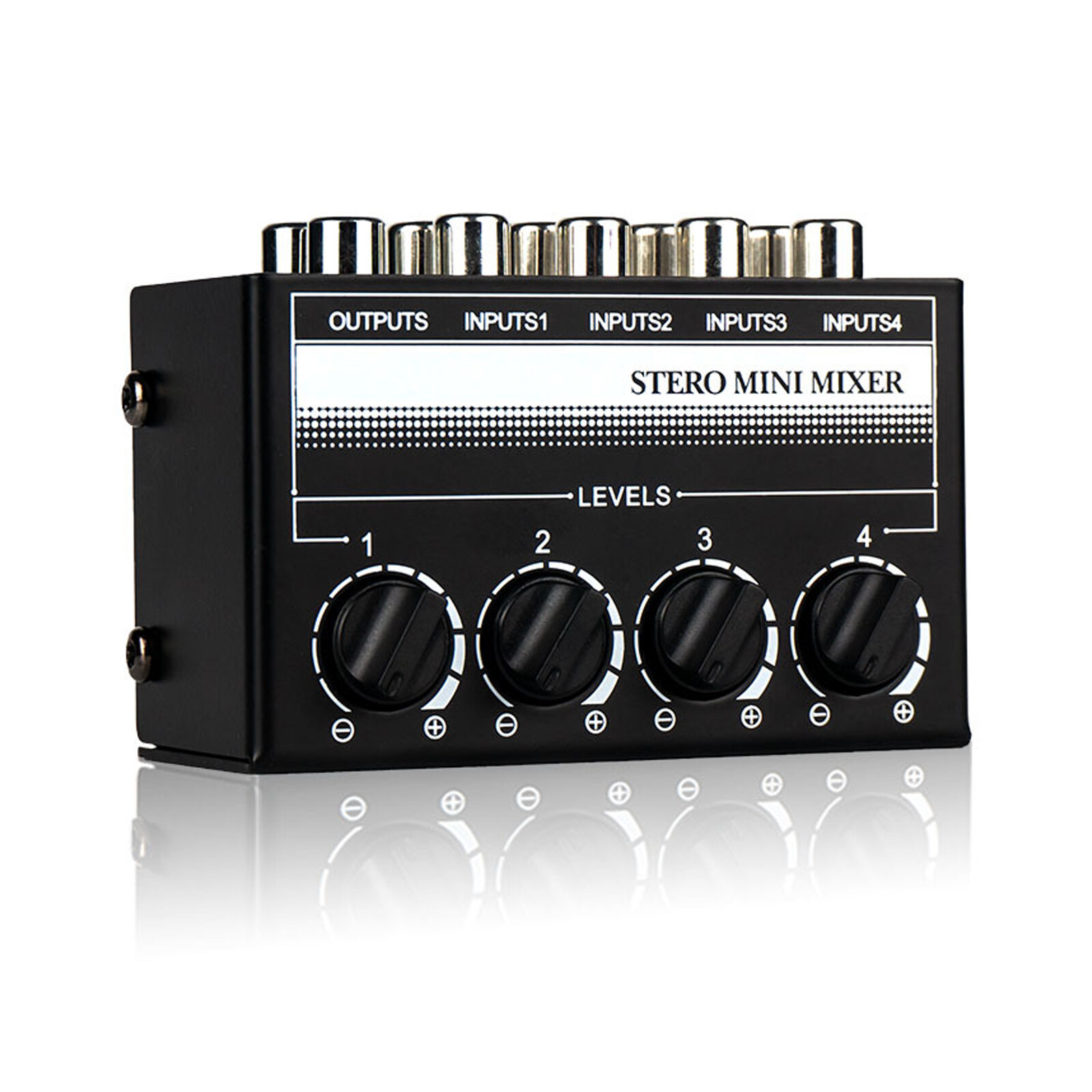Mini Stereo 4 Channel Passive Mixer RCA Portable Audio Mixer 1 in 4 Out New