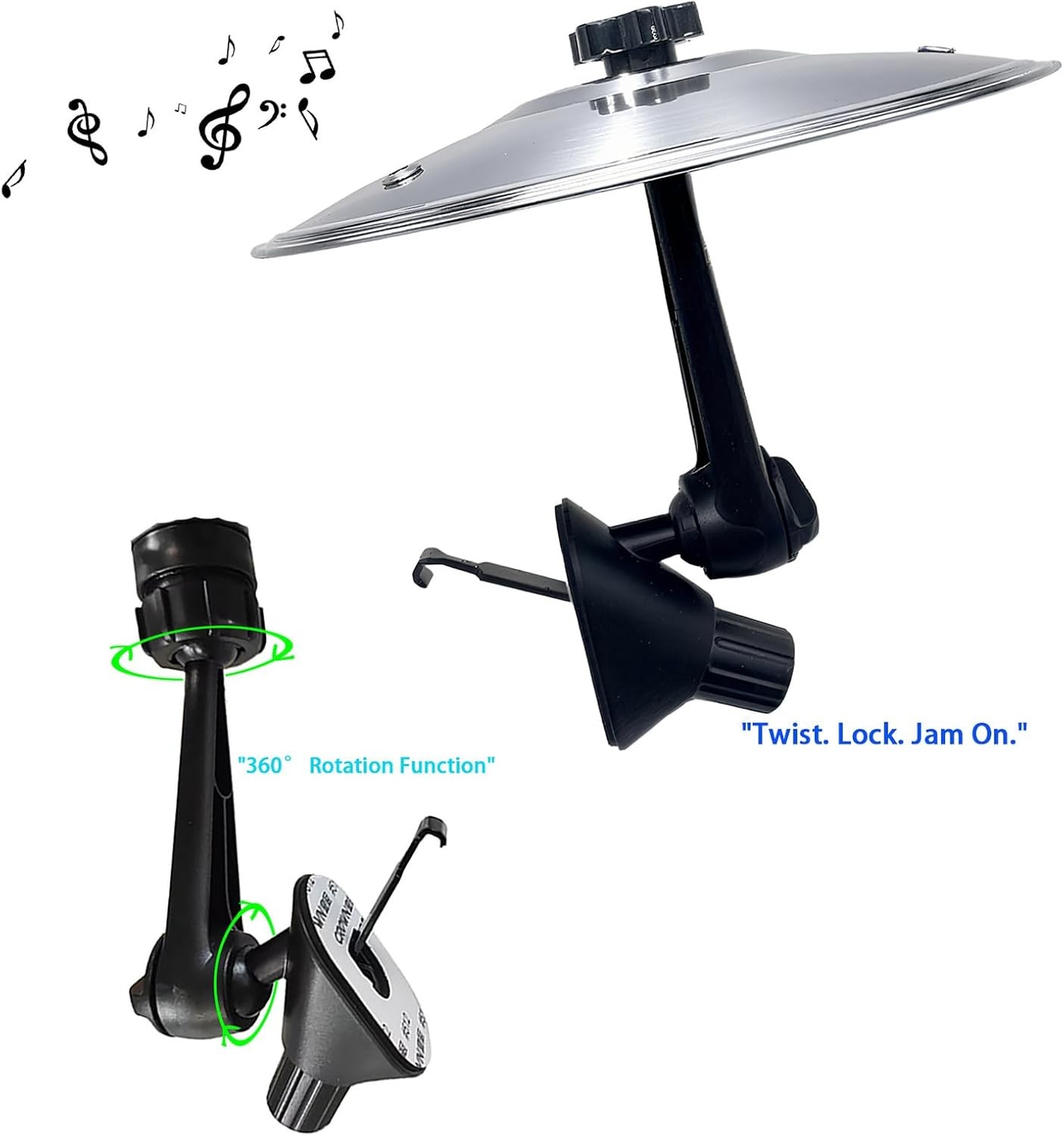Car Cymbal Air Vent Crash Resistant Mini Drum,Dashboard Mounted Universal Cymbal