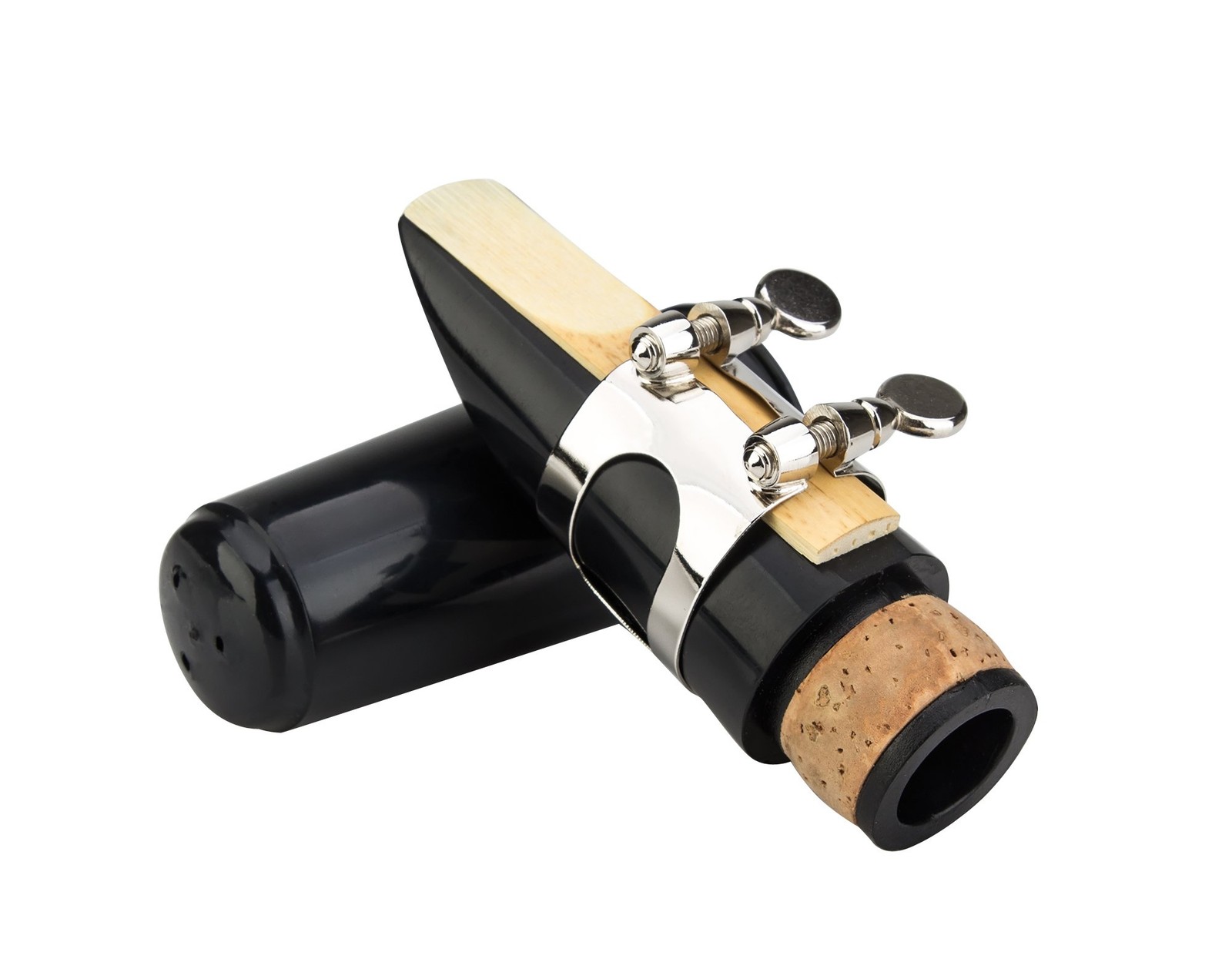 Clarinet Mouthpiece Kit with Ligature, Reed and Plastic Cap, Black