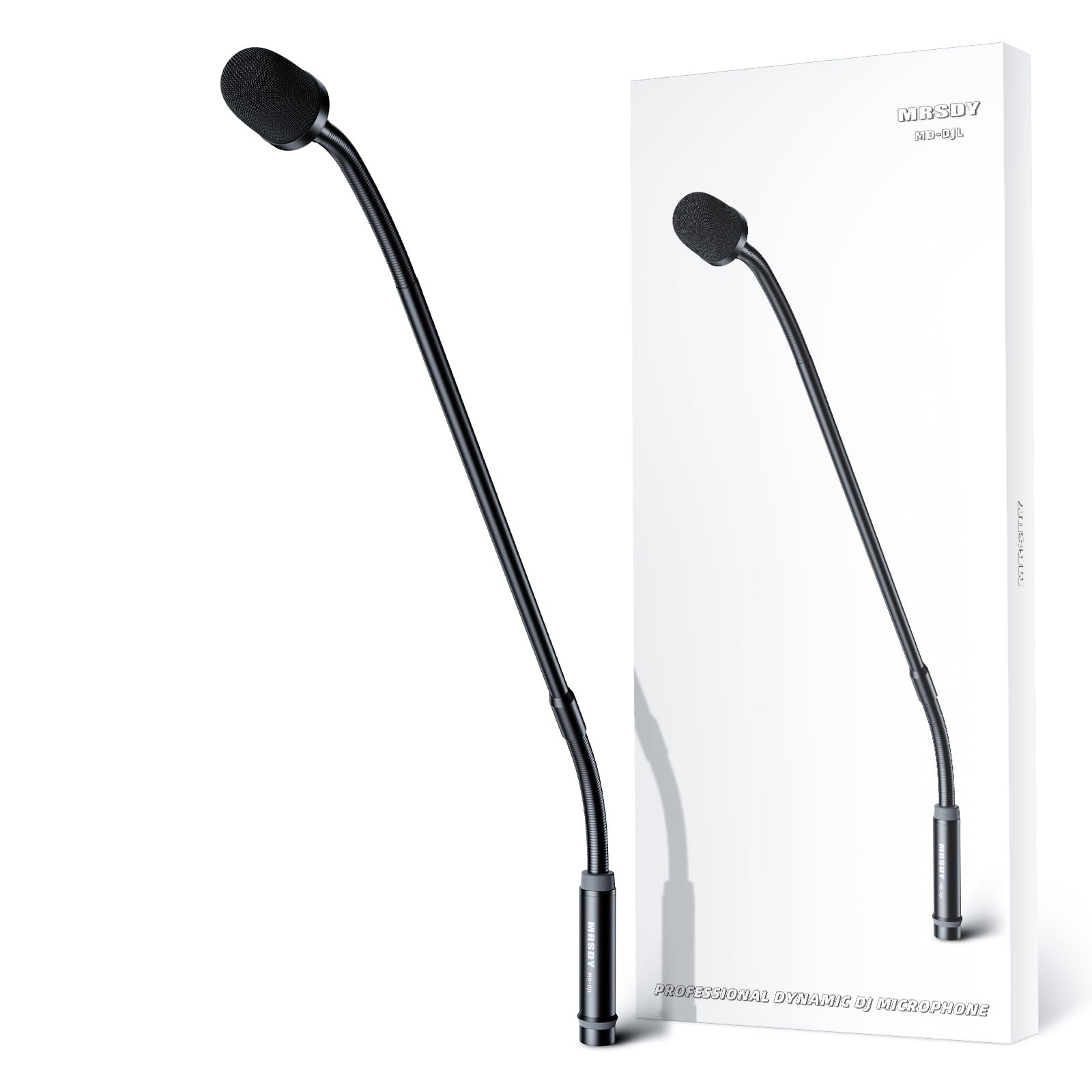 MRSDY Gooseneck Microphone, 23 Inch DJ Microphone for Audio 23 inches, Black