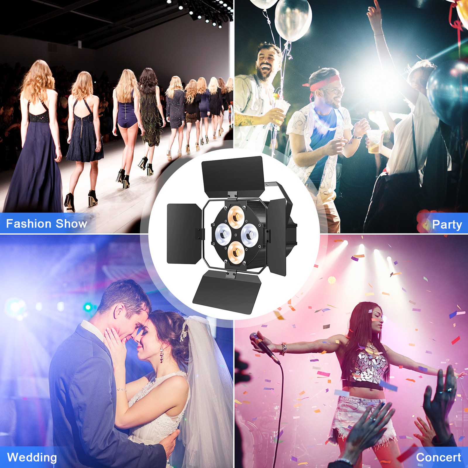 LED Par Light Barndoors Stage Light Theater Studio Photostudio Party Wedding DMX