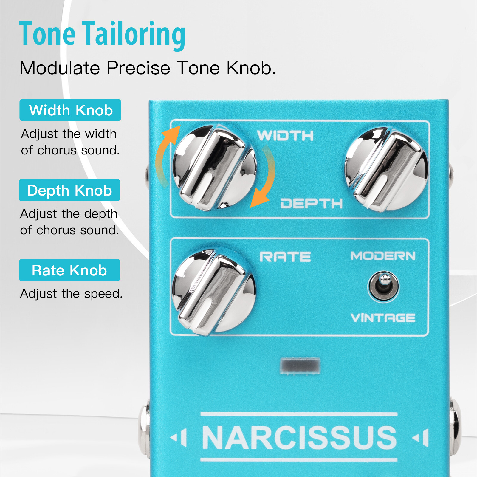 JOYO Chorus Pedal Multiple Chorus Effects Semi-Analog for Electric Guitar Bass