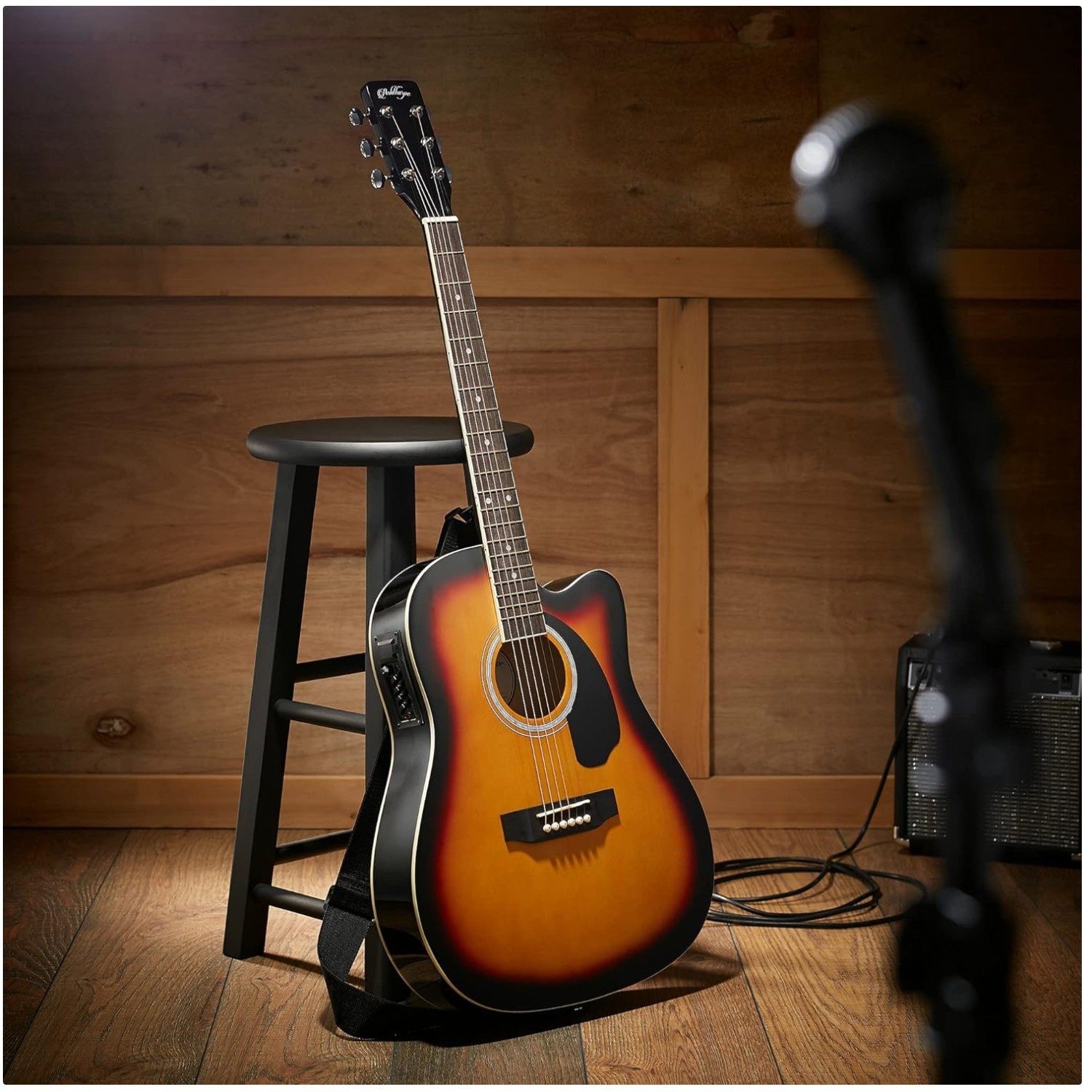 Full-Size Acoustic-Electric Guitar – Sunburst Finish-~*-