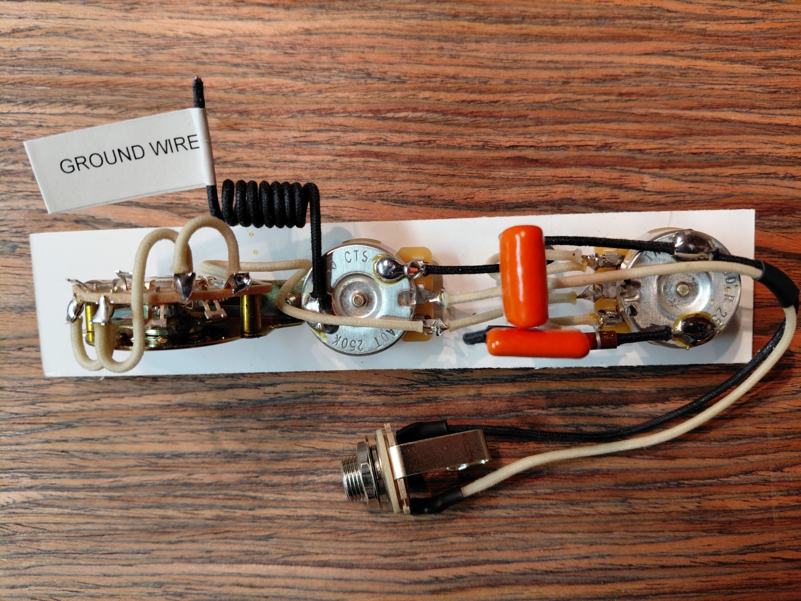 Premium Wiring Harness for Telecaster “Greasebucket” Setup – Orange Drop Caps