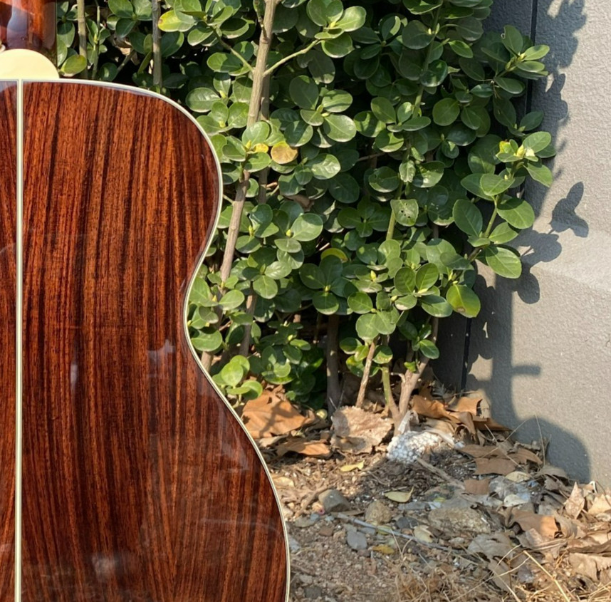 Vintage Sunburst Cutaway Acoustic Guitar Solid Wood Top Abalone Bird Inlay De