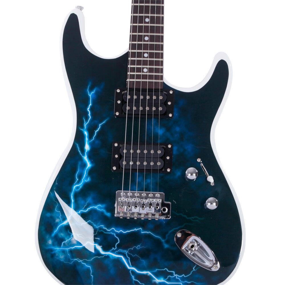 39″ GST Full Size Electric Guitar Practice Beginner Lightning Style With Bag