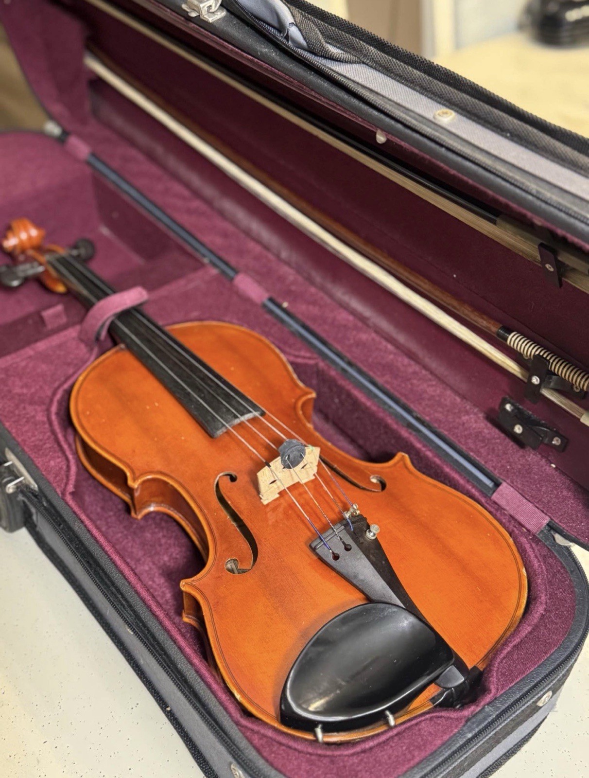 1990 Loppiano Foco Di Mariani -Made in Bulgaria Matus 4/4 Violin w/ Case- 2Bows