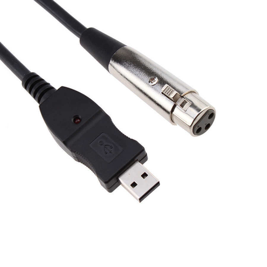 10ft XLR Female to USB Audio Cable Microphone to USB Interface Converter Adapter