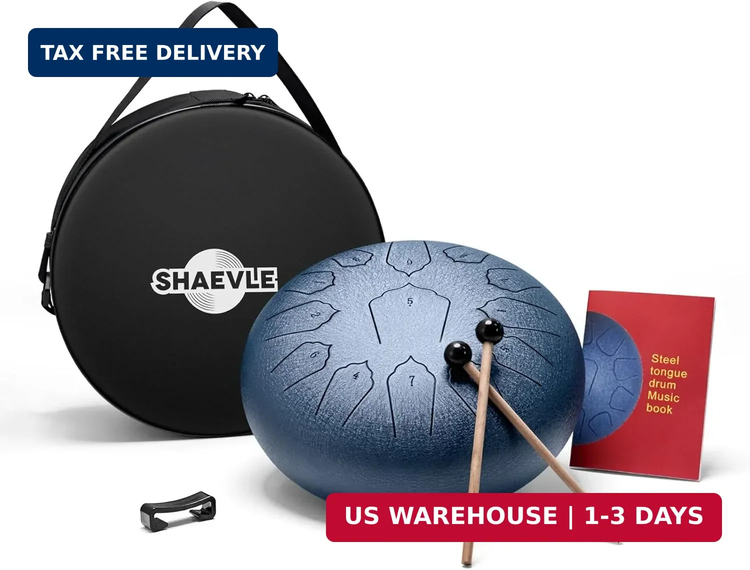 Steel Tongue Drum 12 Inch 13 Notes Calm Drum, Rain Drum Outdoor Handpan for Medi