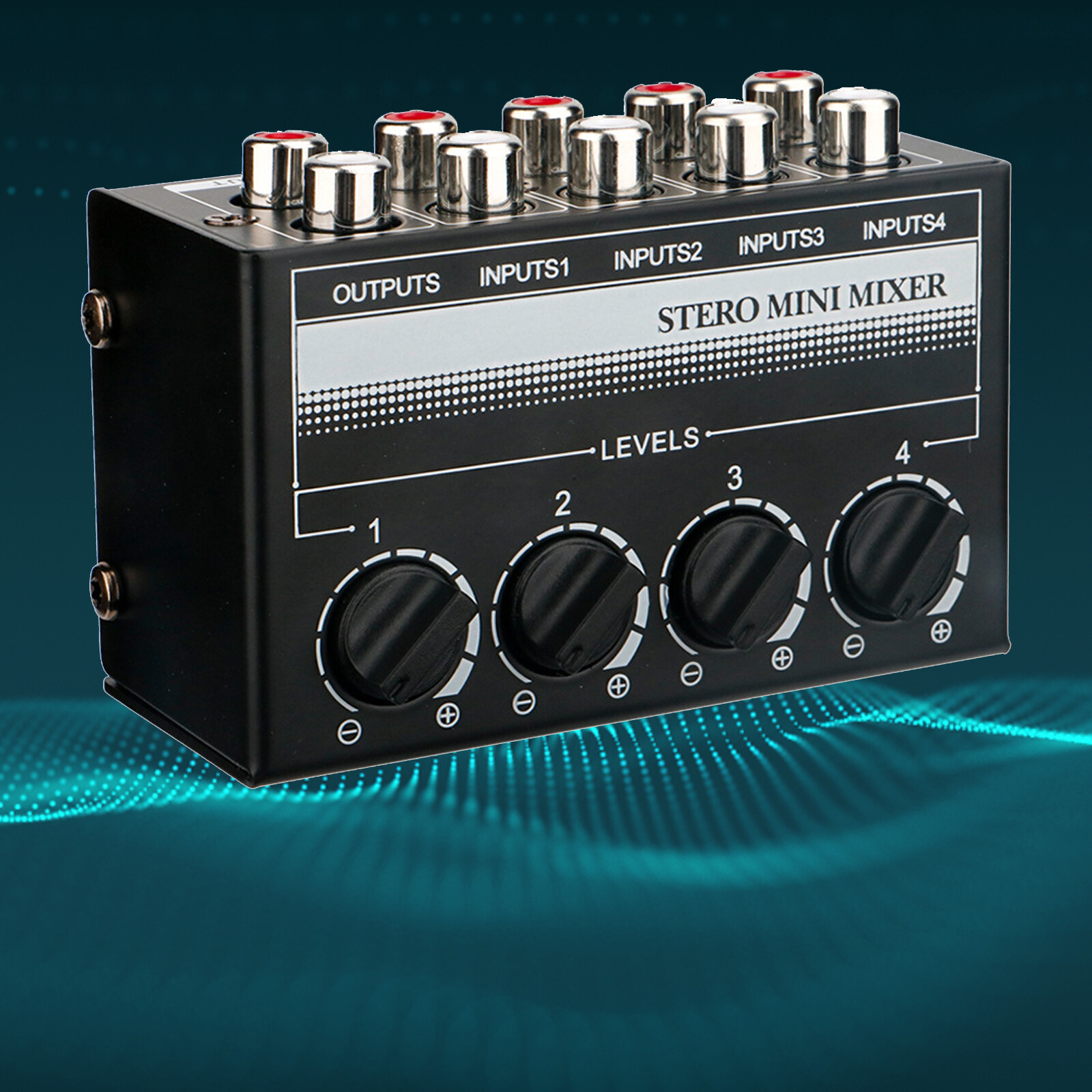 Mini Stereo 4 Channel Passive Mixer RCA Portable Audio Mixer 1 in 4 Out New