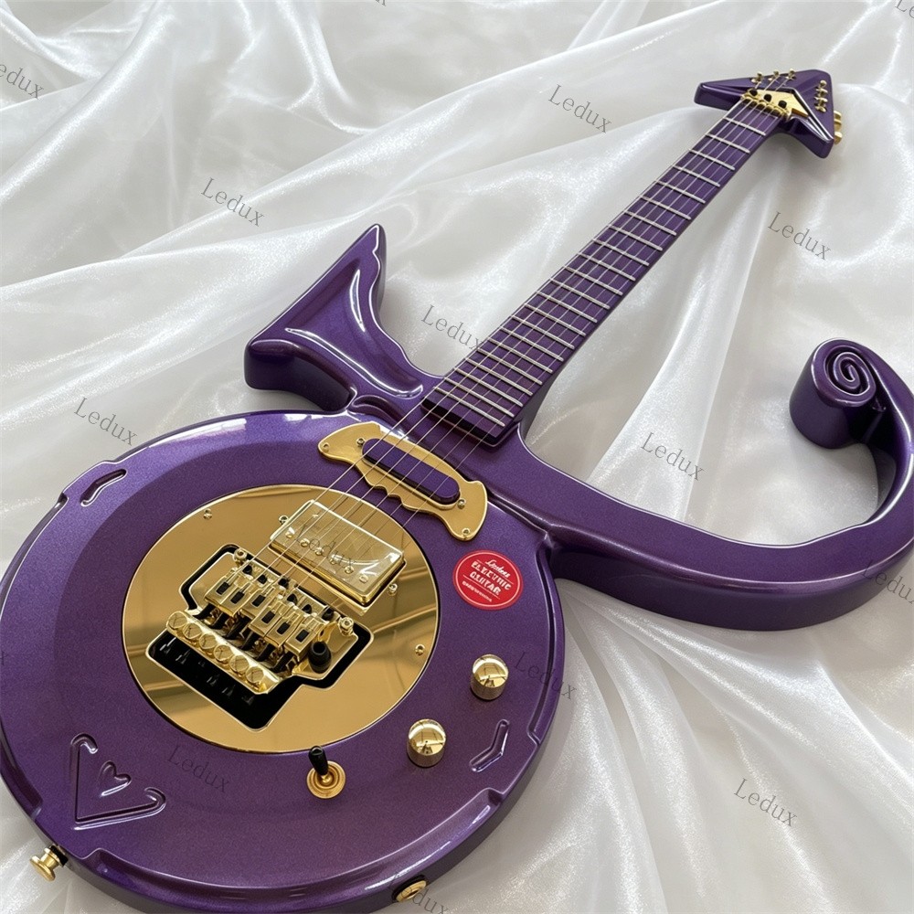 Prince Symbol Solid Electric Guitar Stainless Fret FR Bridge Metallic Purple