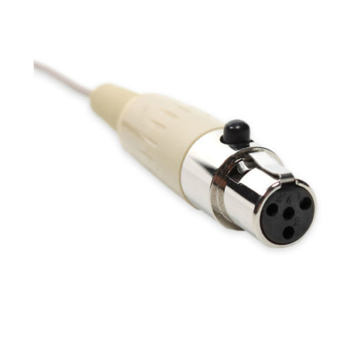 Beige Lavalier Lapel Mic w/ 4 pin mini XLR TA4F for Shure Wireless Bodypacks