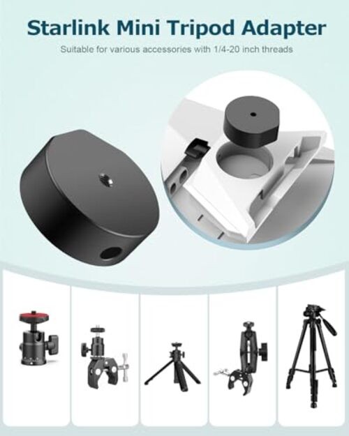 Starlink Mini Tripod Adapter 1/4″-20 Threaded Aluminum Alloy Mount