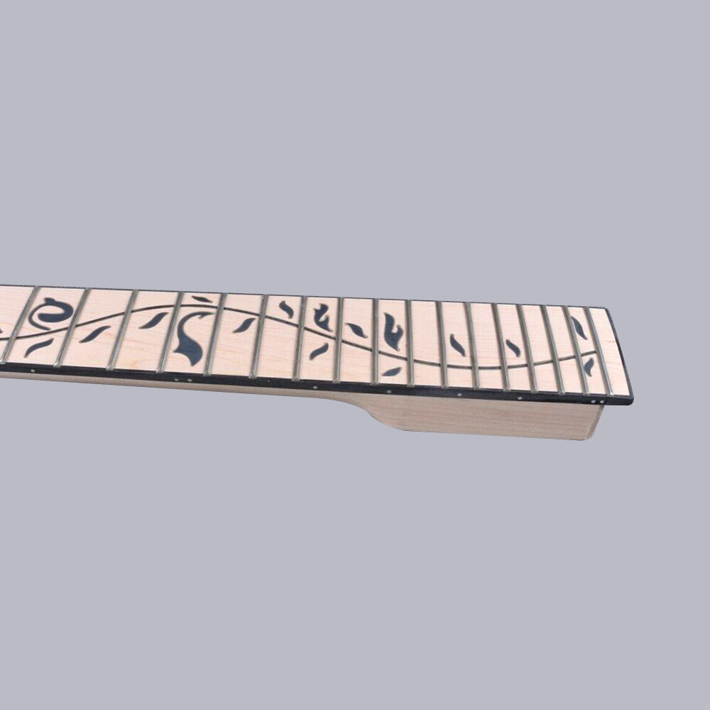 Electric Guitar Neck 24 Fret 25.5 Inch Maple Wood with Binding for Build Guitars