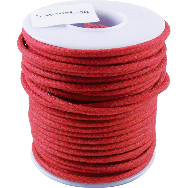 Wire, 20 AWG Stranded Core, Lacquered Cloth Cover, 600V, Red, Length: 50 feet