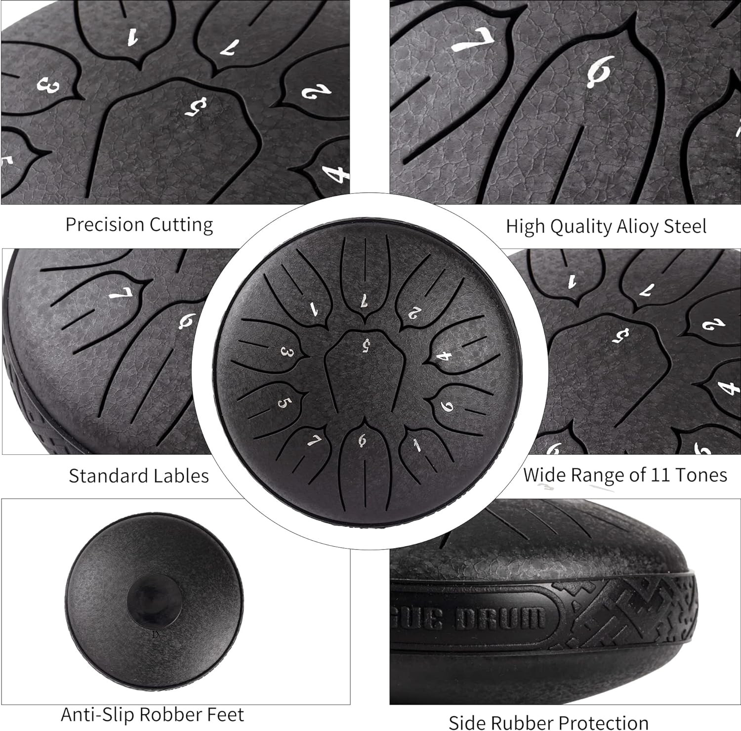 Steel Tongue Drum 11 Note 6 Inches D-Key Tank Drum Handpan Drum Panda Balmy D…