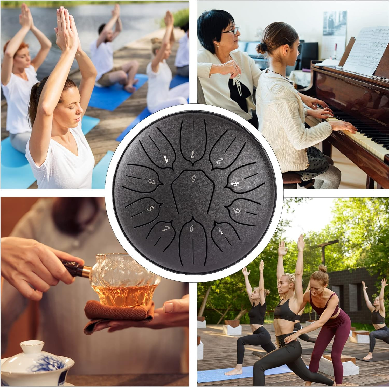 Steel Tongue Drum 11 Note 6 Inches D-Key Tank Drum Handpan Drum Panda Balmy D…