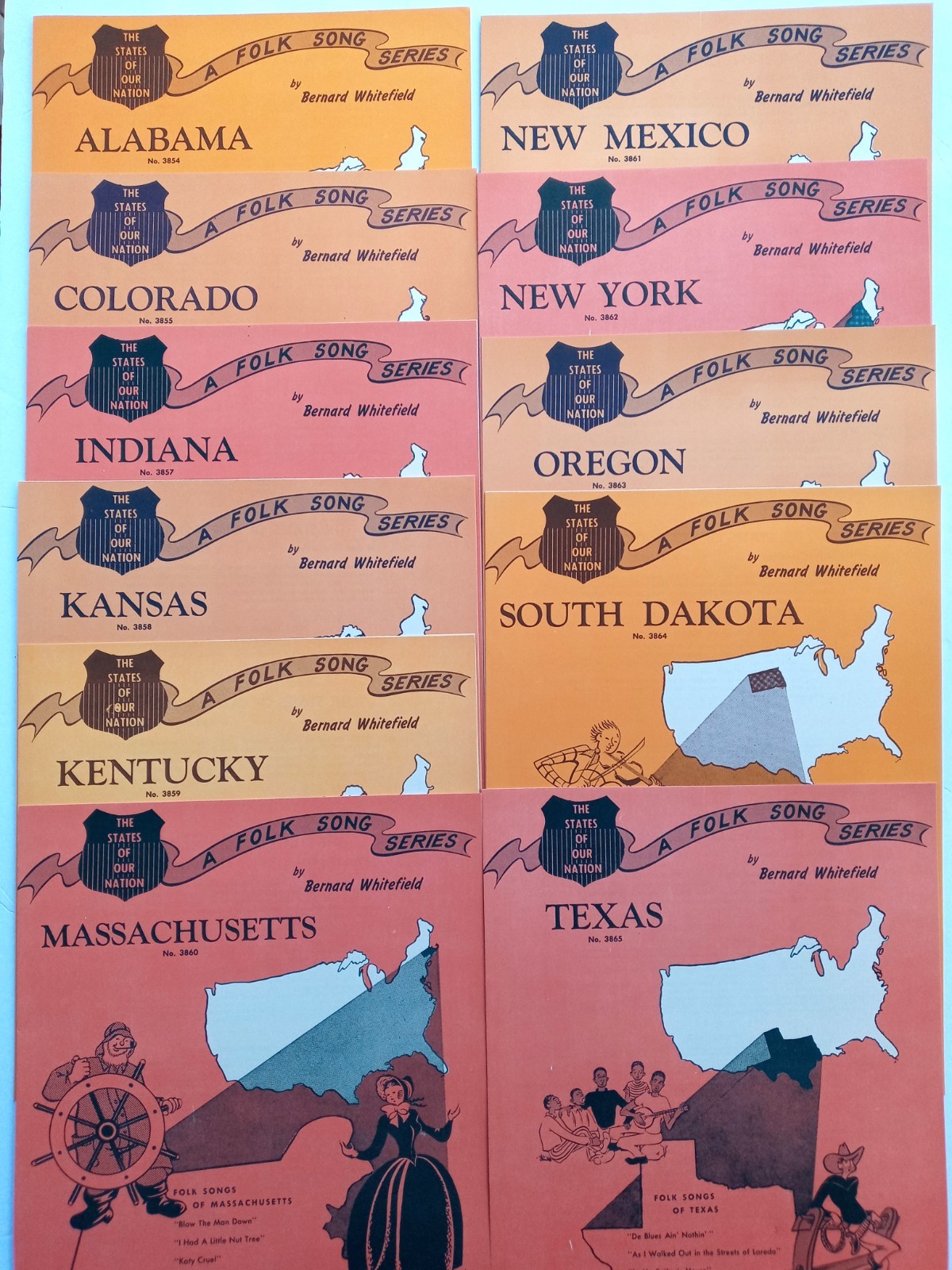 VTG United States of Our Nation Folk Song Series Bernard Whitefield 11 Piece Lot
