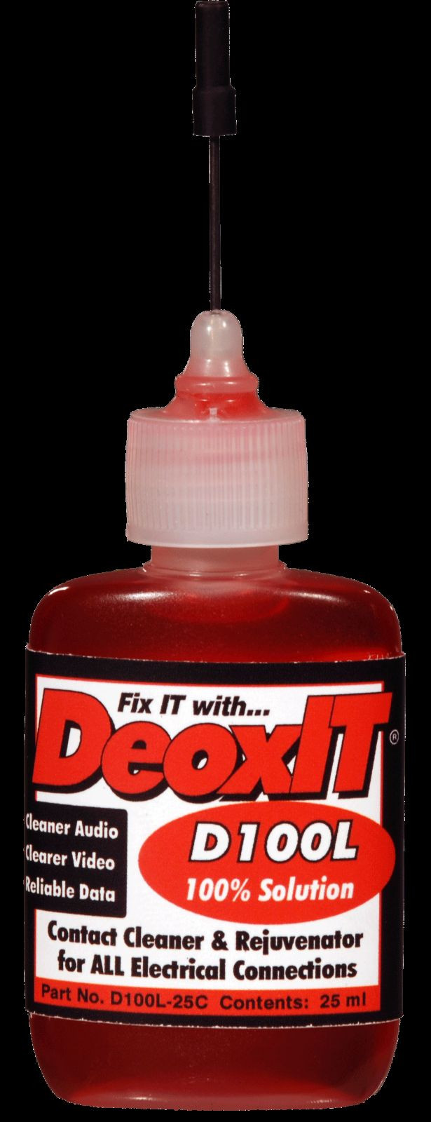 Deoxit 100%, 25ml Bottle w/Needle Dispenser, D100L -25C, Caig Laboratories