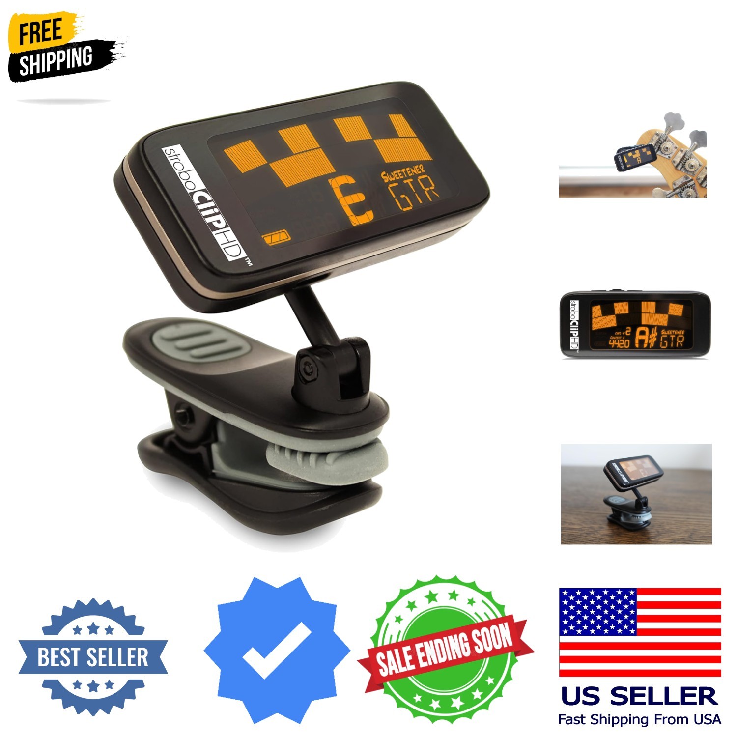 StroboClip HD Clip-On StrobeTuner – High Definition