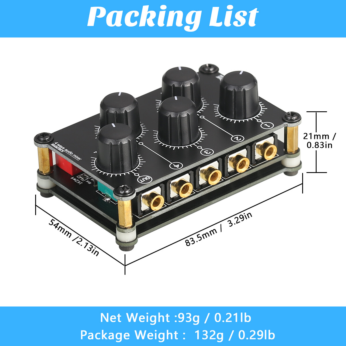 Mini 4 Channel 3.5mm Audio Sound Line Mixer Pro Live Studio Console Recording