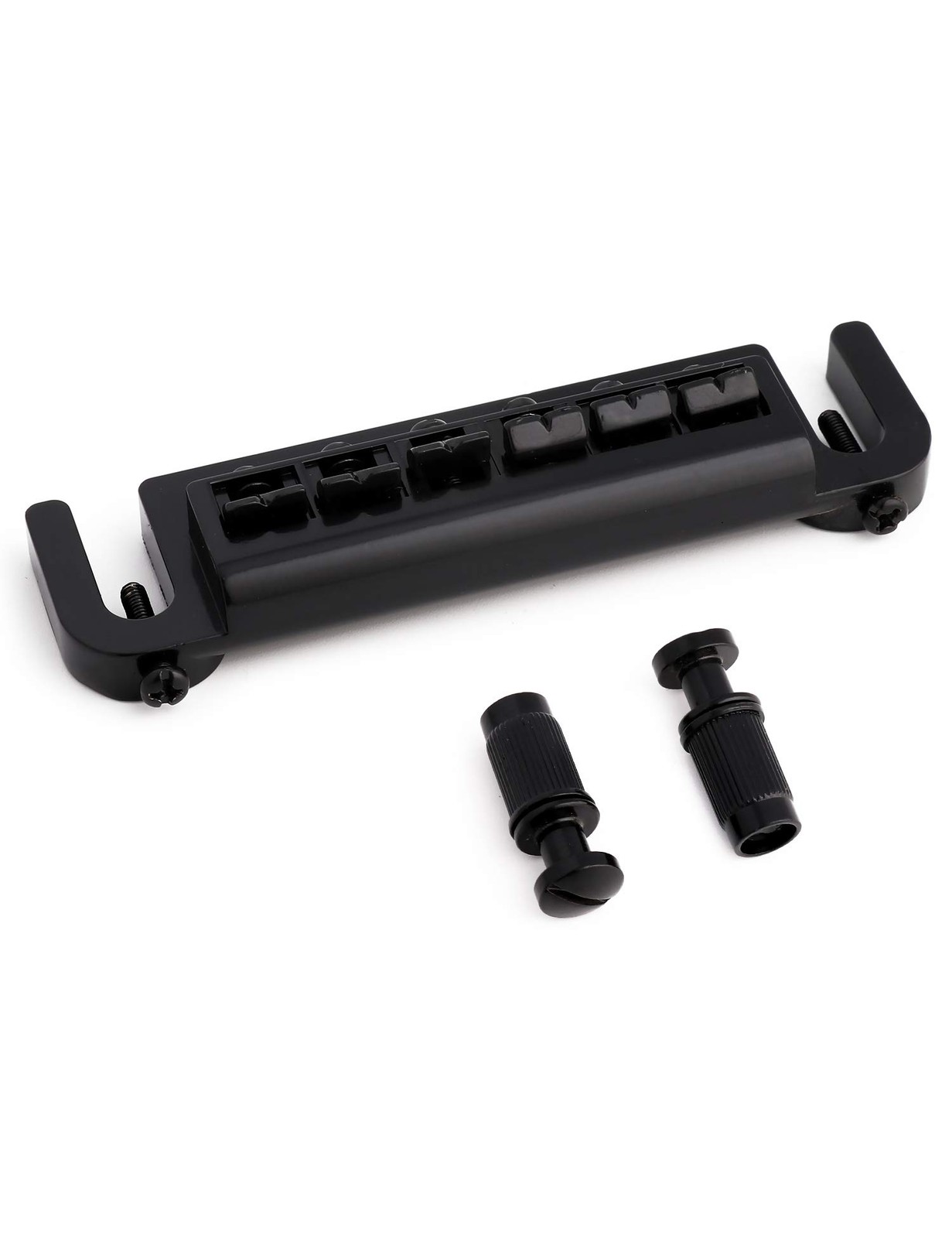 Metallor Tune-O-Matic Wraparound Bridge Stop Tailpiece Wrap 12 inches, Black