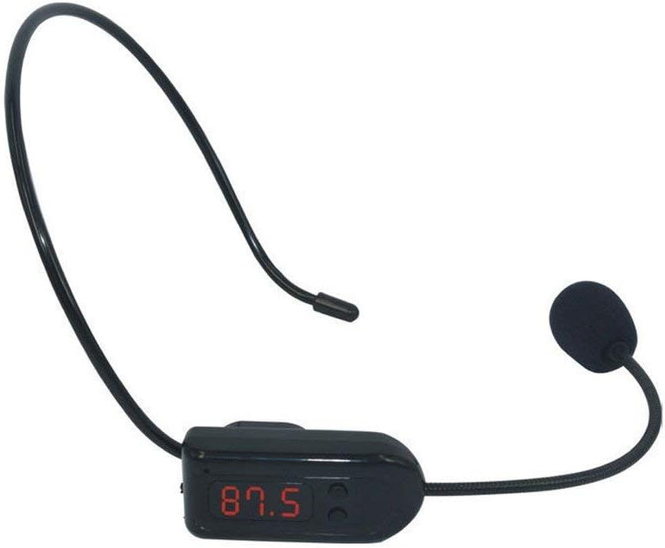 Wireless FM Condenser Microphone Headset, Hands-Free with Rechargeable Battery