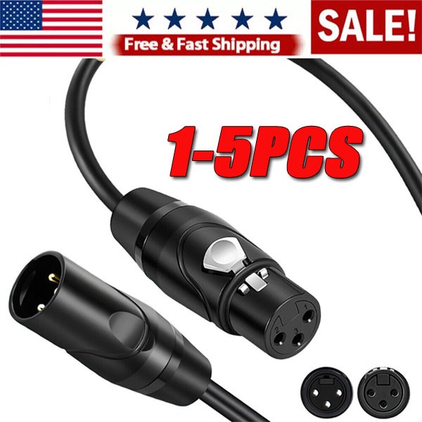 XLR Male to Female Microphone Cable Balanced 3 Pin Mic Connector Extension Cord