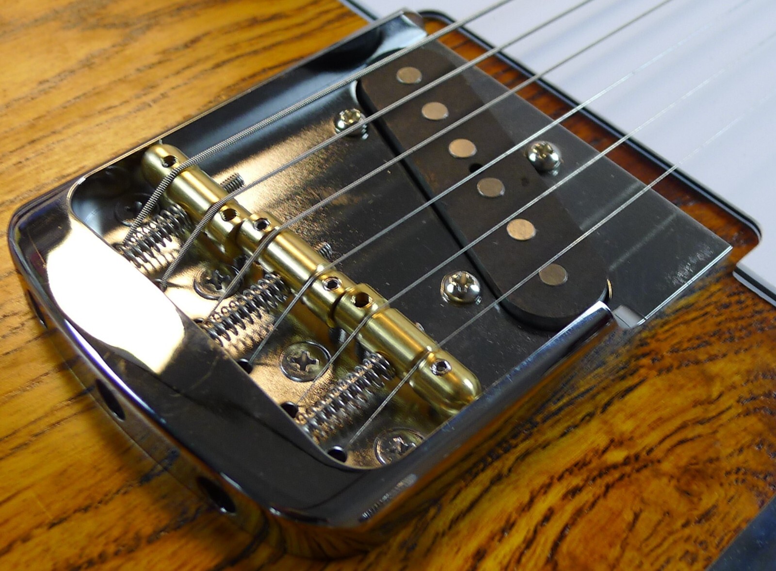 Brass Vintage Size Tele Bridge Compensated Brass Bullet Saddles Chrome Plate