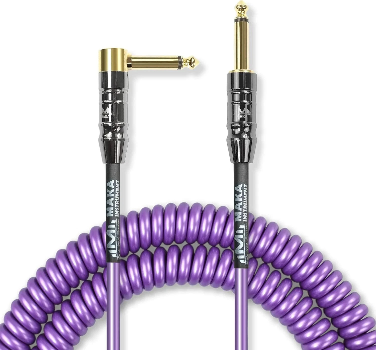 Premium Guitar Coil Cable 20 Feet, Instrument Coiled Curly Cord for Guitar Bass,
