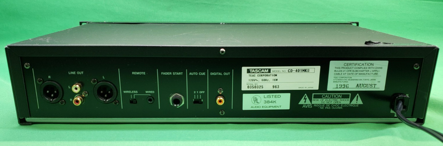 Tascam CD-401 mkII Professional CD Player CD-401MKII