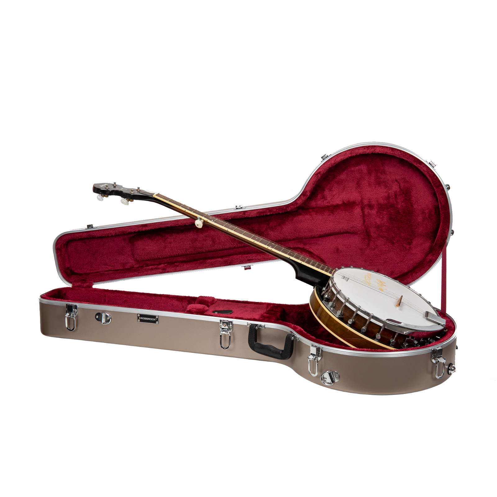 Crossrock 5-String Resonator & Gibson Tenor Banjo Case-ABS Molded Hardshell