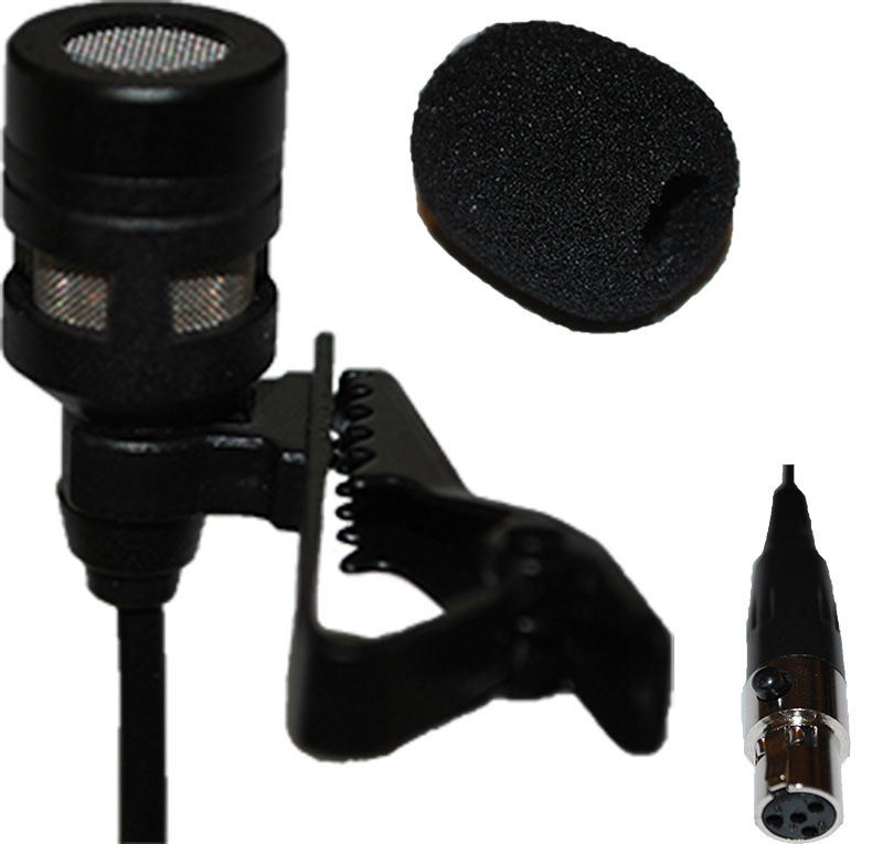 Lavalier Lapel Mic with 4 pin mini XLR TA4F Connector for Shure Transmitters
