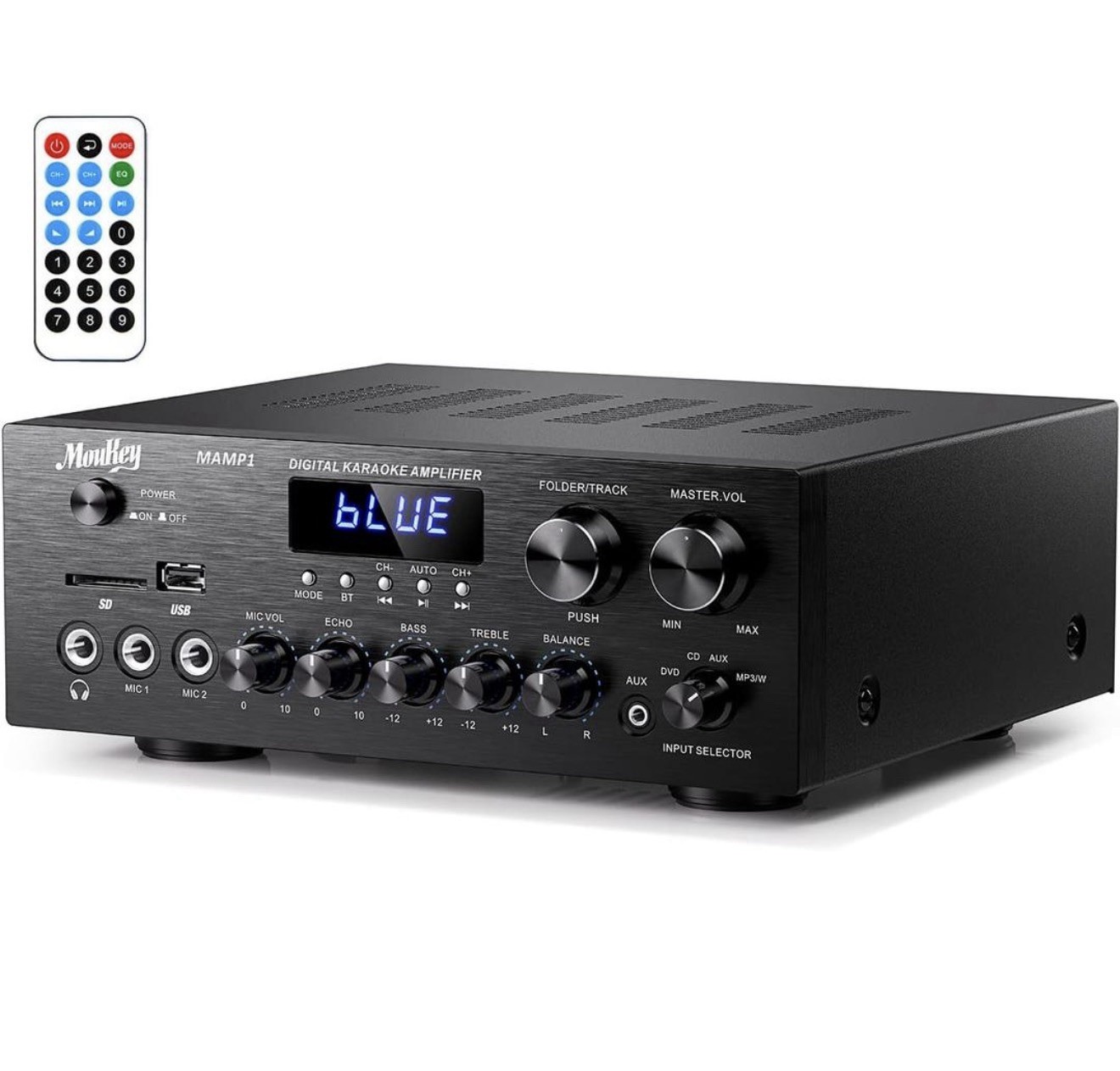 Moukey Stereo Receivers Bluetooth 5.0 2.0 Channel Power Audio Amplifier Stereo