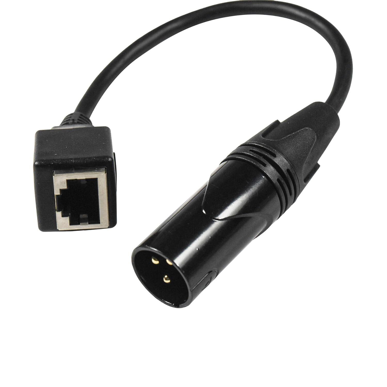 HQRP 3-Pin XLR Male to RJ45 Adapter, RJ45 to XLR DMX Cable, Network Connector