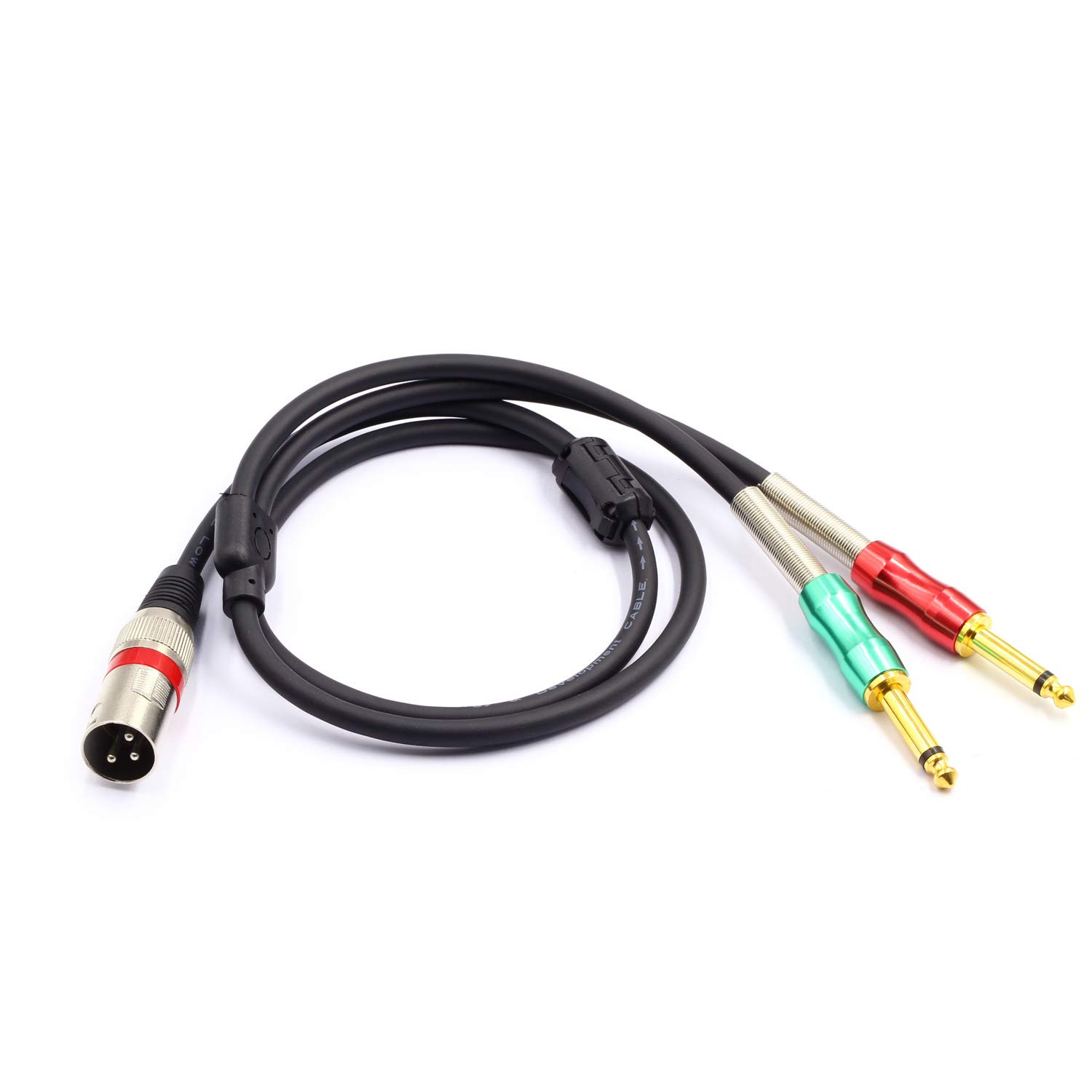 XLR 3 Pin to Double 6.35Mm 1/4″ TS Male Y Splitter Cable, Dual Mono (1/4 Inch) 6