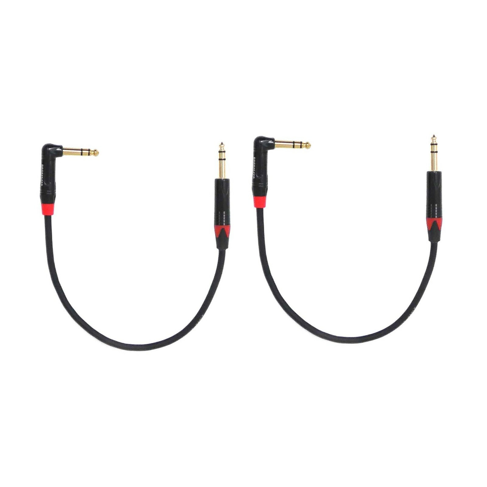 Rannsgeer 2 Pack 1/4″ TRS to 1/4″ TRS Right Angle Patch Cable (2 Pack) R710xx