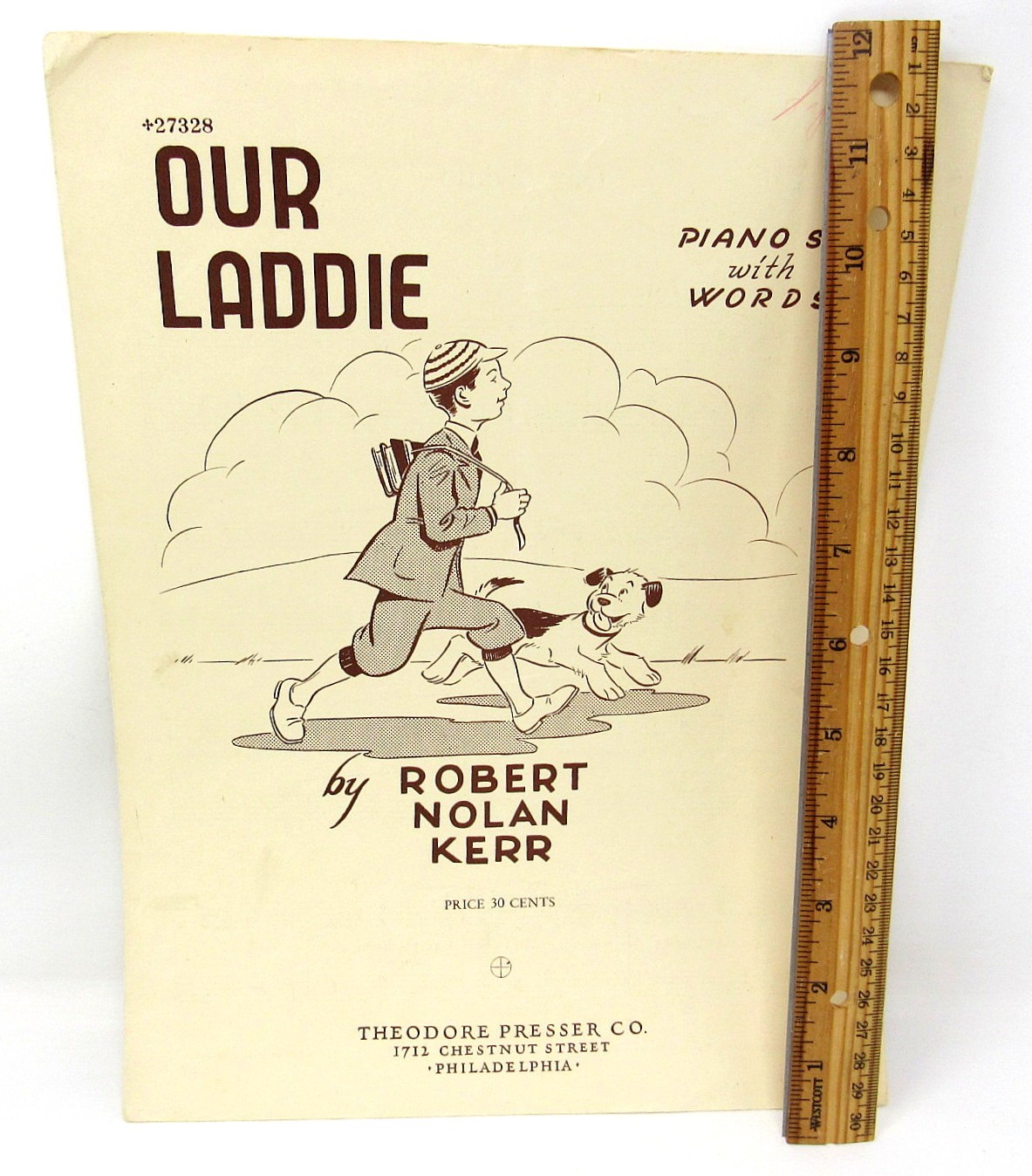Our Laddie Sheet Music 1942 Piano Solo with Words Clean Beginner Kerr US Seller
