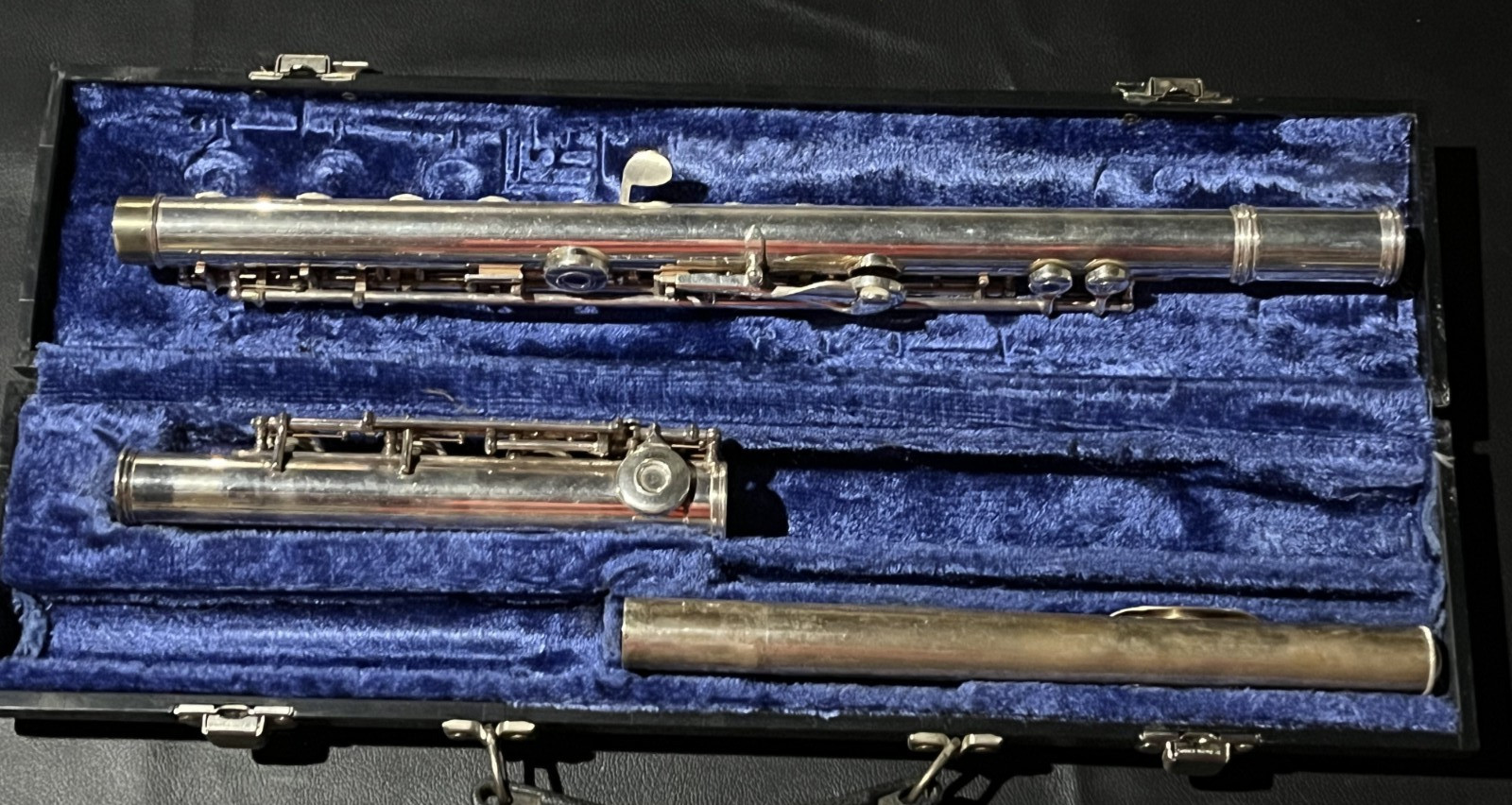 Gemeinhardt 3SH Flute Open Hole C Foot Solid Silver Head stored 40 yrs untested