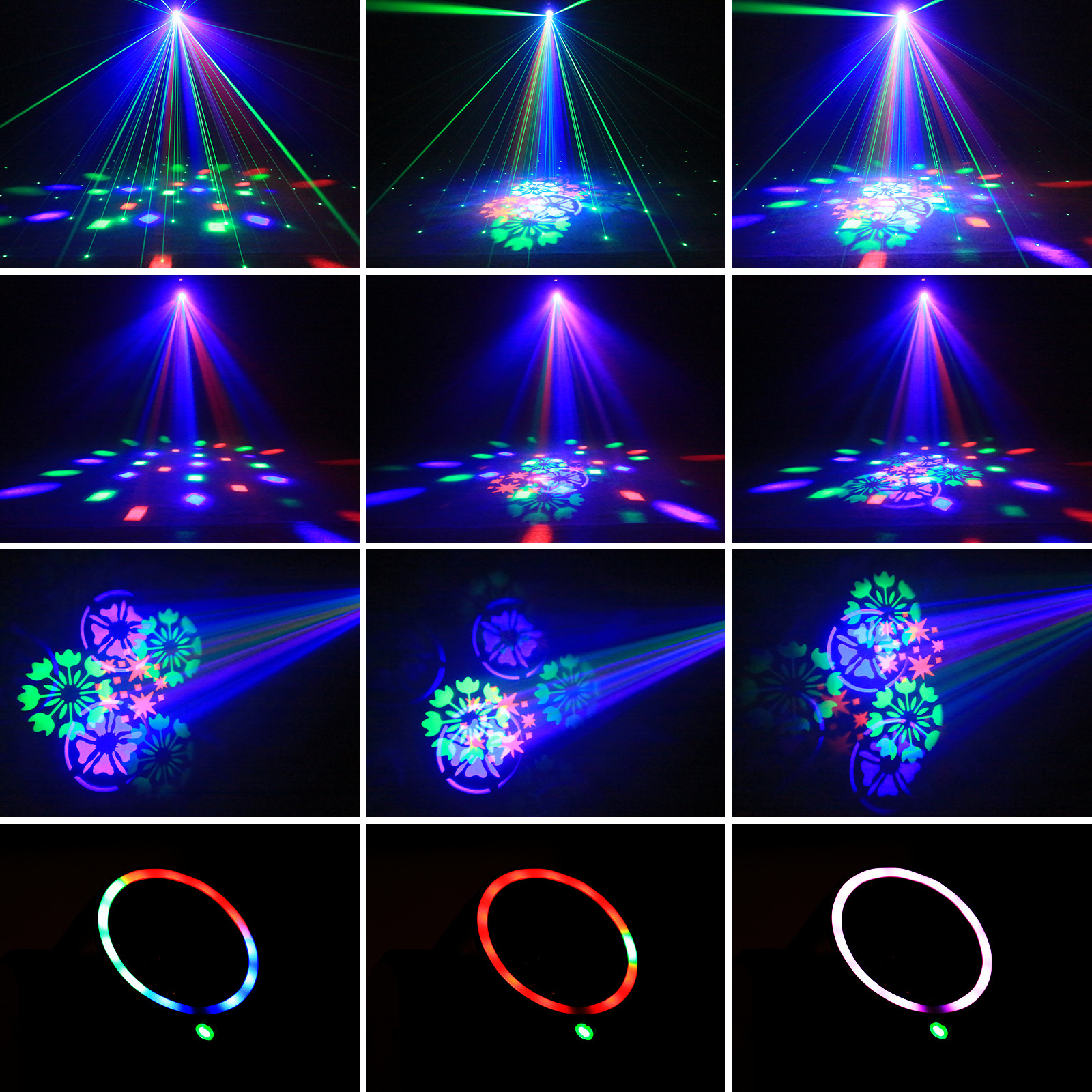 LED Laser Moving Head Light RGB Pattern Beam Stage Lighting DJ Disco With Remote