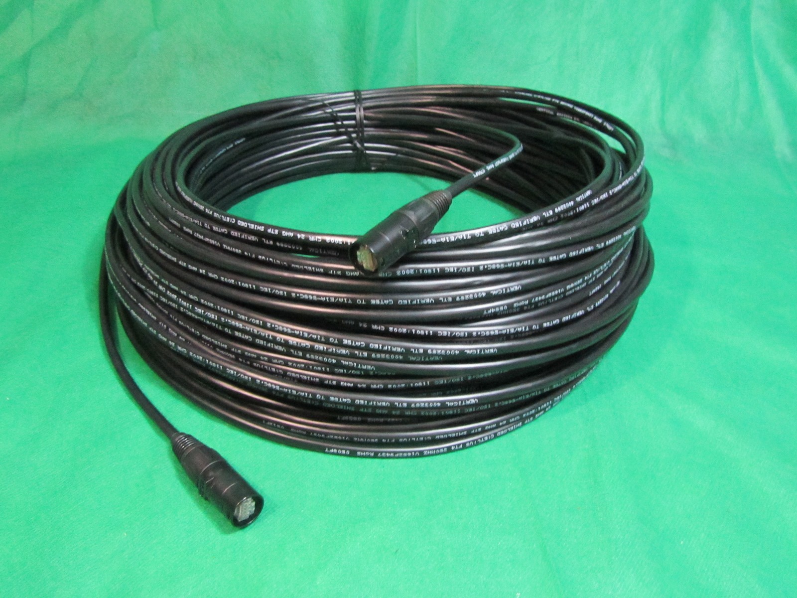 200 Ft CAT 5e STP Shielded Ethernet Black Cable w/Neutrik EtherCon RJ45 plugs.