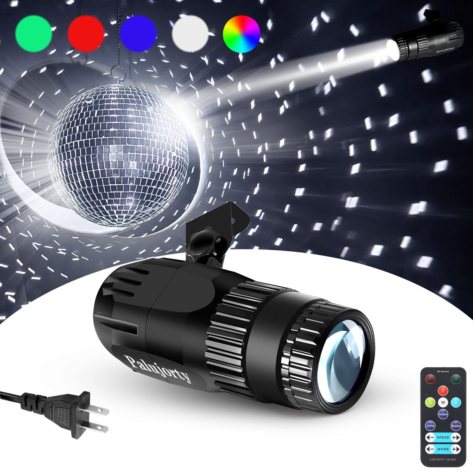 15W Multicolor Spotlight, Disco Ball, 65 Cord, 10+ Effects, 320, DJ Stage