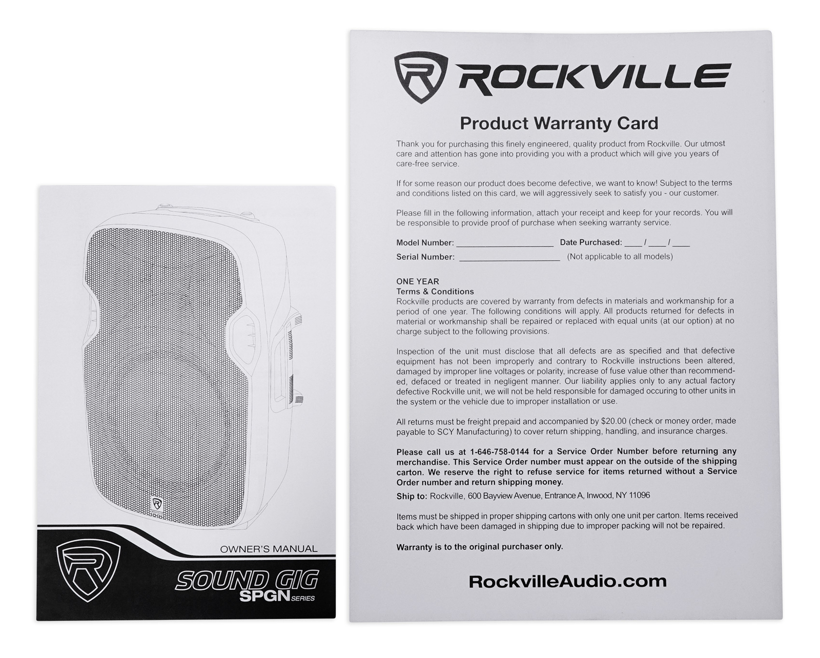 2 Rockville SPGN108 10″ Passive 800W DJ PA Speakers ABS Lightweight Cabinet 8ohm